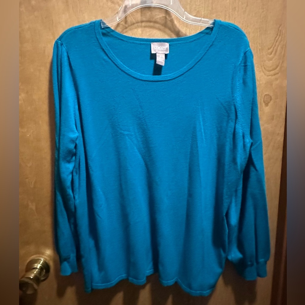 Chico's Vibrant Blue Long Sleeve Sweater 3 = US 16/XL